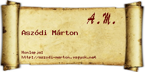 Aszódi Márton névjegykártya